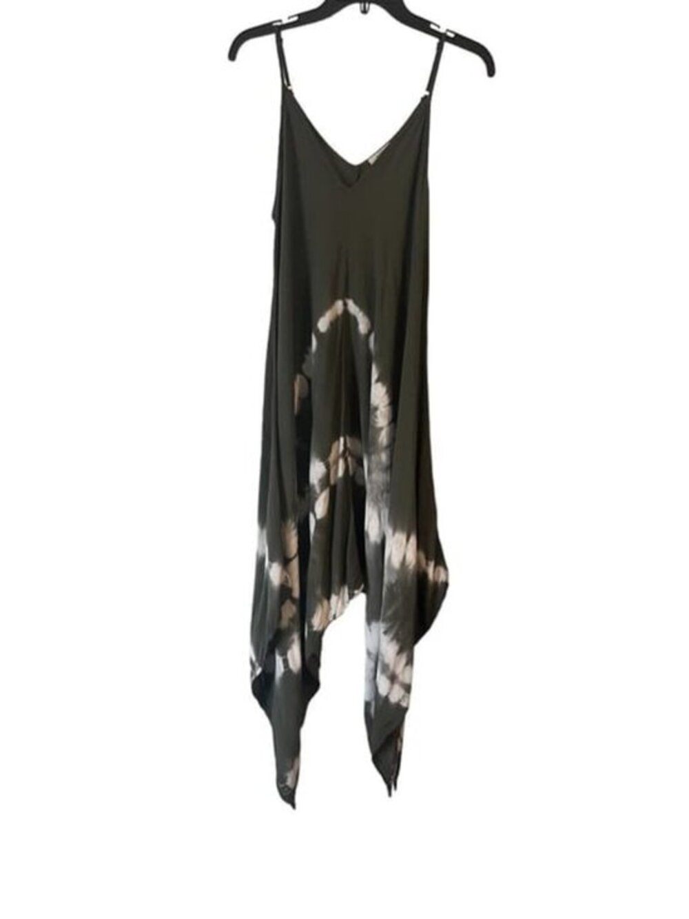 green tie dye dress strap
